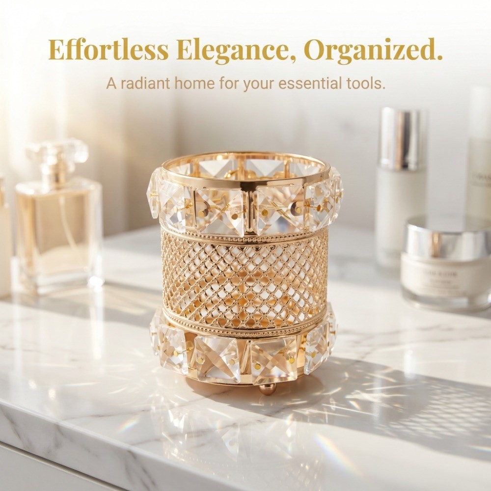 حاوية تخزين ذهبية لفرش المكياج - مراجعة Luxury Skincare And Makeup Brands وسعره